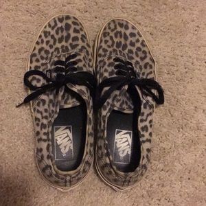 Black & grey leopard Vans